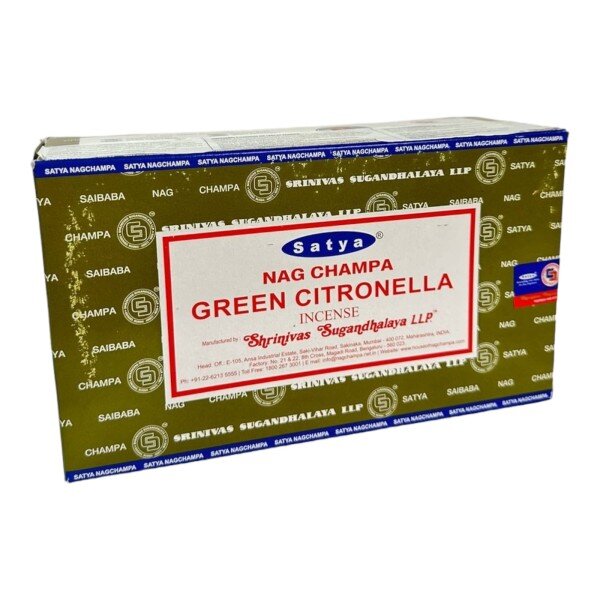 Incenso Citronela Massala Green Citronella Satya 12Cxs 12Var