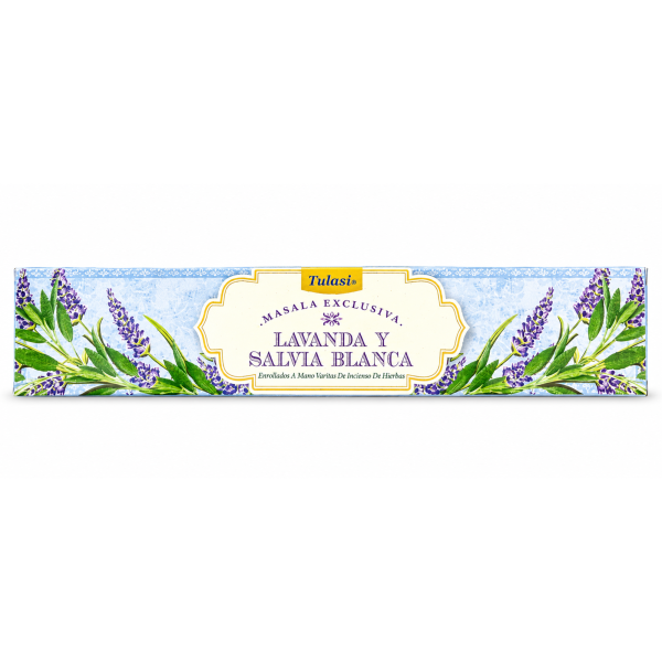 Incensos Tulasi Lavanda e Salvia Branca Masala Exclusiva Caixa C 12 Varetas 