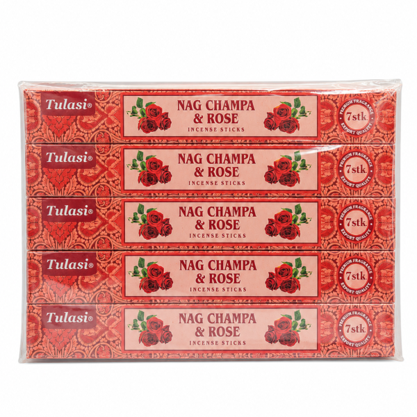 Incensos Tulasi Nag Champa e Rose Masala 25 Caixas C 7 Varetas 