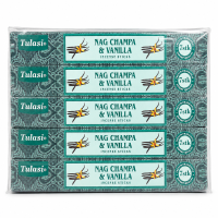 Incensos Tulasi Nag Champa e Vanilla Masala 25 Caixas C 7 Varetas 
