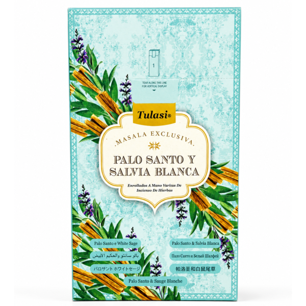 Incensos Tulasi Palo Santo e Salvia Branca Masala Exclusiva Box 12 Cxs C 12 Varetas 