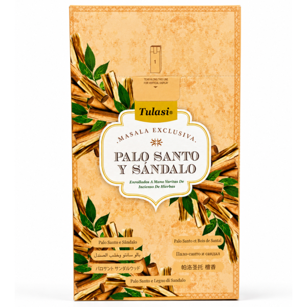 Incensos Tulasi Palo Santo e Sândalo Masala Exclusiva Box 12 Cxs C 12 Varetas 