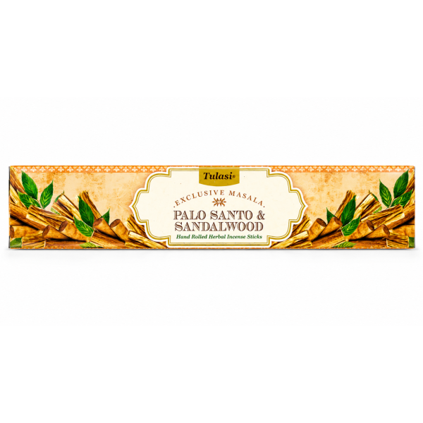 Incensos Tulasi Palo Santo e Sândalo Masala Exclusiva Caixa C 12 Varetas 