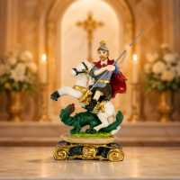 Escultura São Jorge Guerreiro 14 cm em Resina