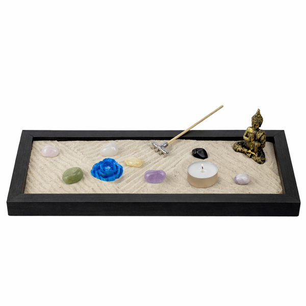 Jardim Zen Completo Buda FengShui Madeira Retangular PT13x31