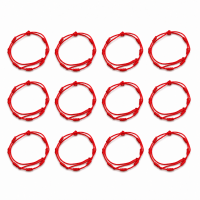 Kit 12 Pulseiras Kabbalah 7 Nós vermelha 1mm