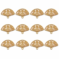 Kit12 Pingente Leque Japones Transparente D 4x2,5cm Acrilico