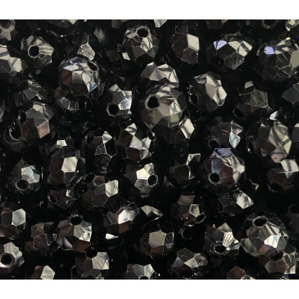Kit 200 Cristais Miçangas Preto 8 mm Umbanda Guia