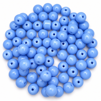 Kit 200 Miçangas em Cerâmica Redonda Azul Claro 8mm