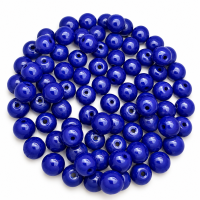 Kit 200 Miçangas em Cerâmica Redonda Azul Royal 8mm