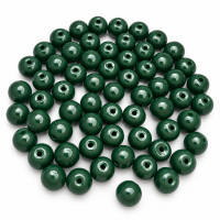 Kit 200 Miçangas em Cerâmica Redonda Verde Escuro 8mm