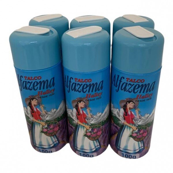 Kit com 6 Talco Alfazema Halley Original 100 gr