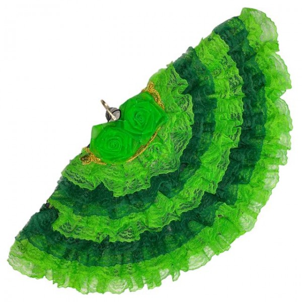 Leque Cigana Verde Esmeralda Super luxo