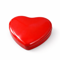 Lata Metálica Coração Vermelho Luxo Decorativa e Presente
