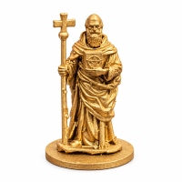 Miniatura São Cipriano em Resina Dourada 5 cm
