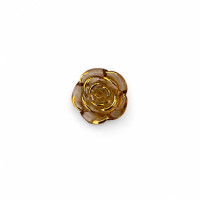 Miçanga em Plástico Flor Rosa Marrom Transparente e D 2cm