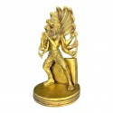 Escultura Deus Narasimha Hindu Dourado 28 cm em Resina