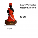 Escultura Orixa Ogum Vermelho 10 cm em Resina