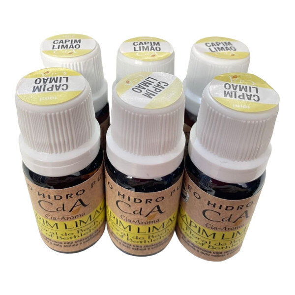 KIT 6 Óleo Hidrossolúvel Capim Limão Umidificadores 10ml