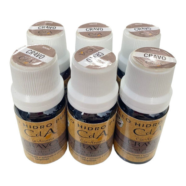KIT 6 Óleo Hidrossolúvel Cravo Puro Umidificadores 10ml