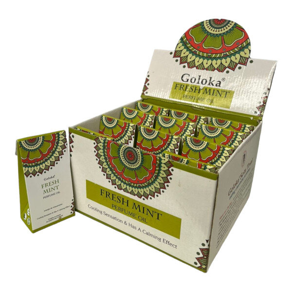 Óleo Perfumado Indiano Goloka Fresh Mint 10 ml Cx c12