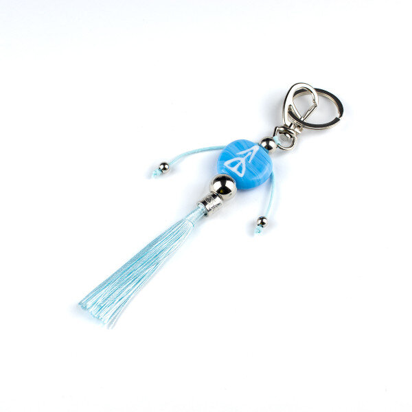 Chaveiro Oxossi Azul Ofá 15 cm em Murano