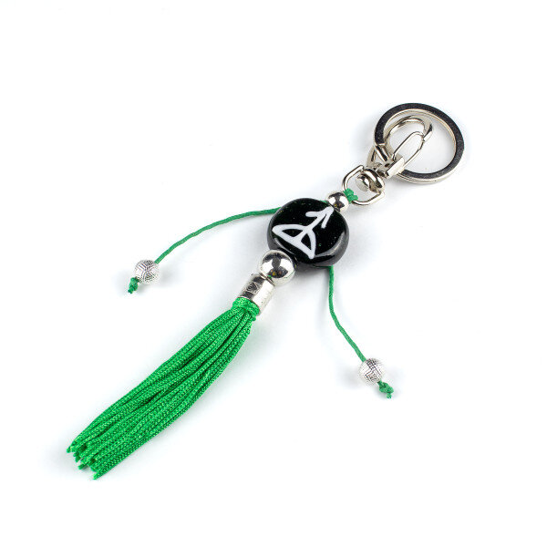 Chaveiro Oxóssi Verde Ofá 15 cm em Murano