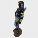 Escultura Orixá Oxóssi Azul Odé 24 cm em Resina