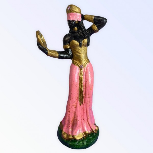 Escultura Orixa Oxum Cor Rosa 15cm em Resina