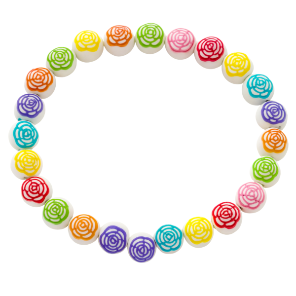 Pulseira Erê Coloridas Rosas em Relevo Color 10 mm