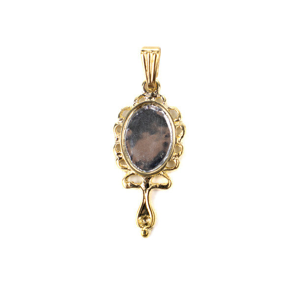Pingente Abebê Oxum 3 cm em Metal Banhado Dourado