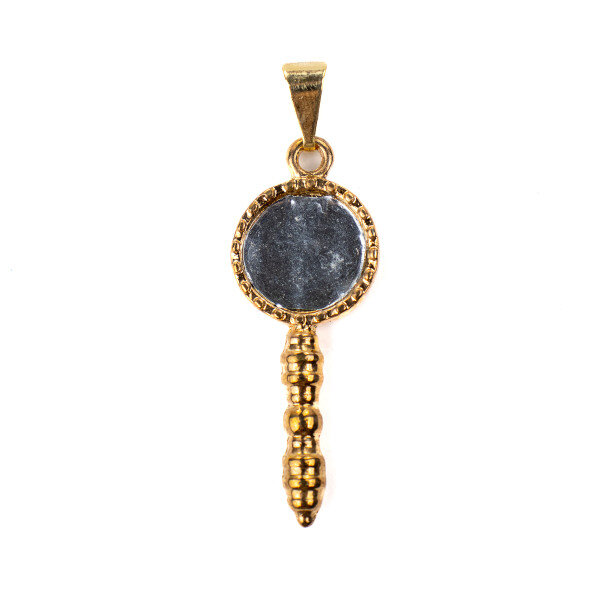 Pingente Abebe Oxum 4 cm Metal Banhado Dourado