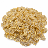 Pingente Leque Japones 500g Transparente D 4x2,5cm Acrilico