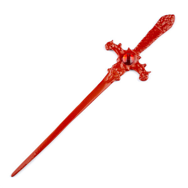 Athame Metal Vermelho 15 cm Pedra Vermelha