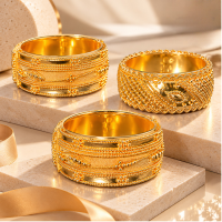 Pulseira Bracelete Cigana Trabalhada Metal Dourada Diversas