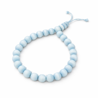 Pulseira Olho de Gato Murano Azul Claro Iemanjá 6mm Ajustável 