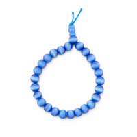 Pulseira Olho de Gato Murano Azul Ogum 6mm Ajustável 