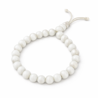 Pulseira Olho de Gato Murano Branco Oxalá 6mm Ajustável 