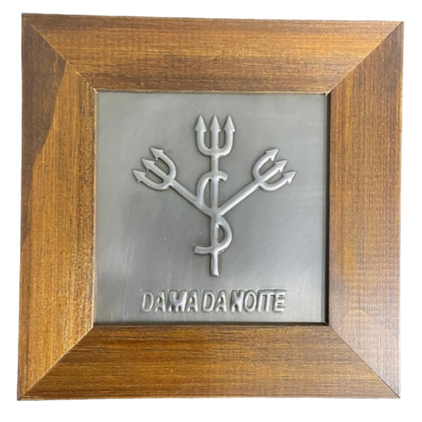 Quadro Dama da Noite Madeira Imbuia e Metal 12,5 x 12,5cm Quadro Dama da Noite Madeira Imbuia e Metal 12,5 x 12,5cm