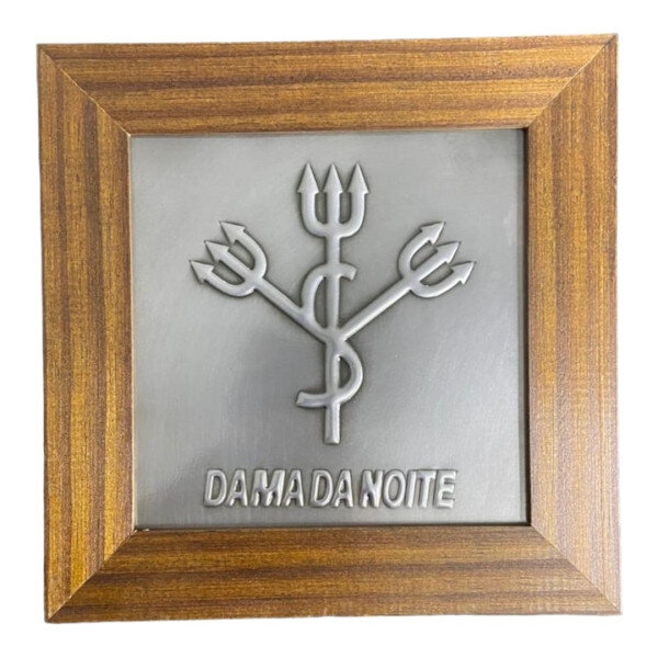 Quadro Dama da Noite Madeira Imbuia e Metal 16 x 16 cm Quadro Dama da Noite Madeira Imbuia e Metal 16 x 16 cm