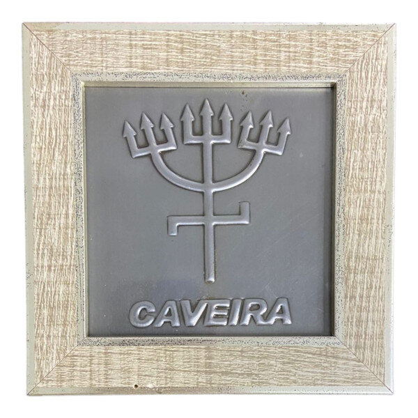 Quadro Exu Caveira Madeira Carvalho e Metal 13 x13 cm Quadro Exu Caveira Madeira Carvalho e Metal 13 x13 cm