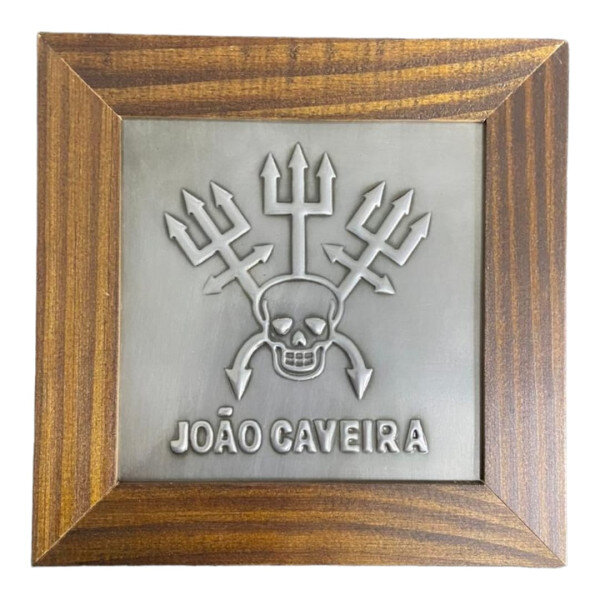 Quadro Exú João Caveira Madeira Imbuia e Metal 16 x 16 cm Quadro Exú João Caveira Madeira Imbuia e Metal 16 x 16 cm