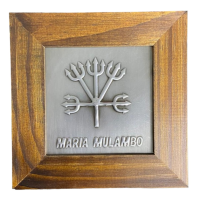 Quadro Maria Mulambo Madeira Imbuia e Metal 14,5x14,5cm