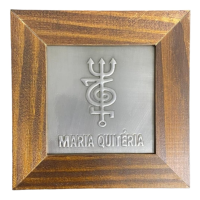 Quadro Maria Quitéria Madeira Imbuia e Metal 14,5x14,5cm