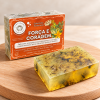 Sabonete Artesanal Força e Coragem com Ervas 100% Natural 90g 