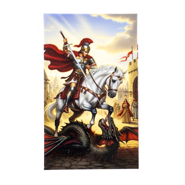 Adesivo Vinil Impermeável São Jorge Guerreiro Realista 10 cm Adesivo Vinil Impermeável São Jorge Guerreiro Realista 10 cm