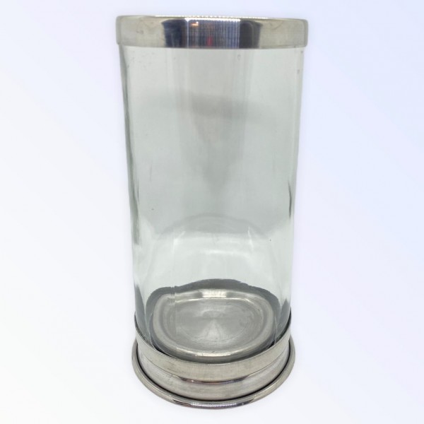 Suporte de vela 7 dias 18 cm vidro transparente e alumínio
