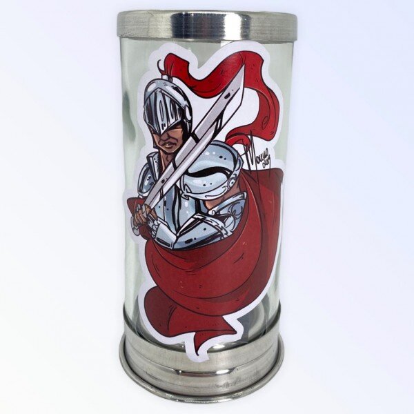 Suporte Vela 7 Dias 18 cm Ogum Vermelho Vidro e Aluminio Suporte Vela 7 Dias 18 cm Ogum Vermelho Vidro e Aluminio