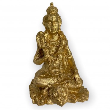 Escultura Shiva Meditando Dourado 8 cm em resina