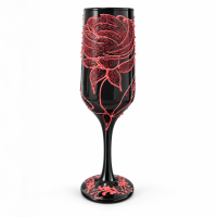 Taça Pomba Gira Flor Vermelha Champagne Nadir Cristal 186 ml